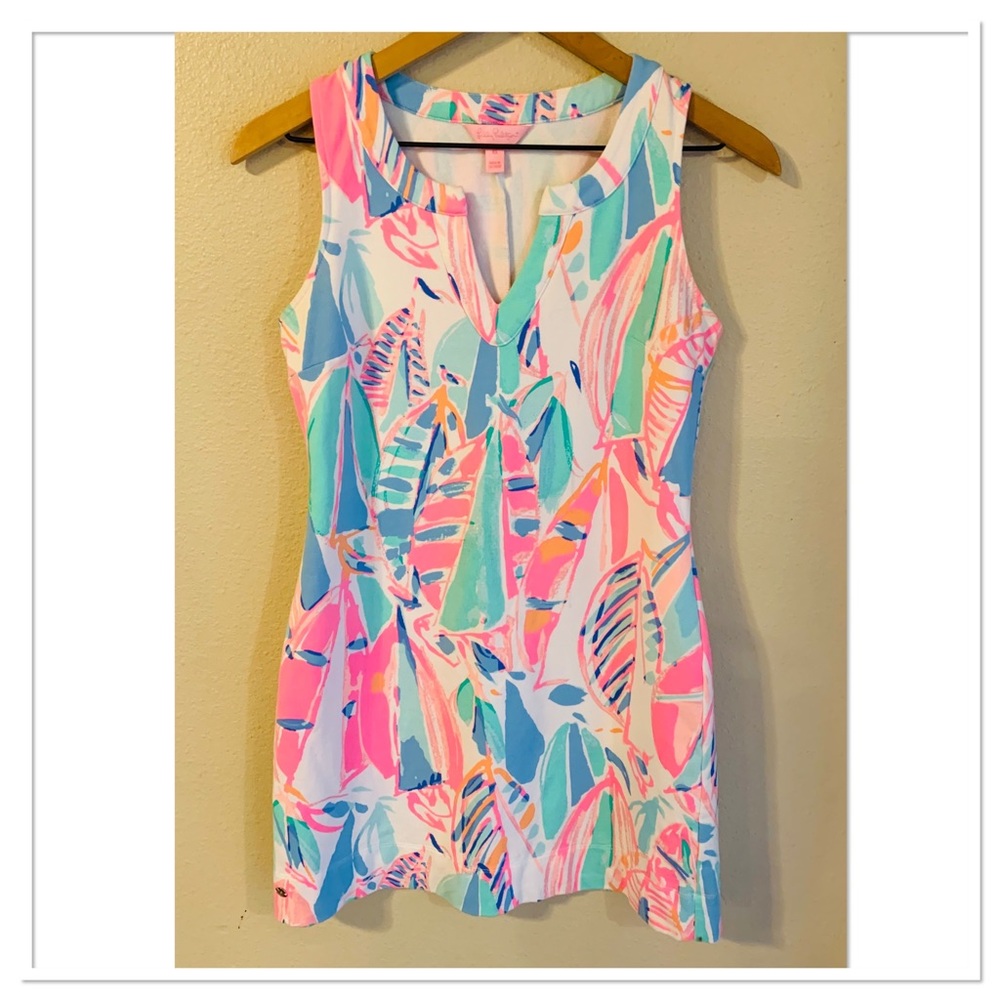 Lilly Pulitzer Estrada Out to Sea Flat French Terry Shift Dress Pink Size XS - Picture 5 of 13